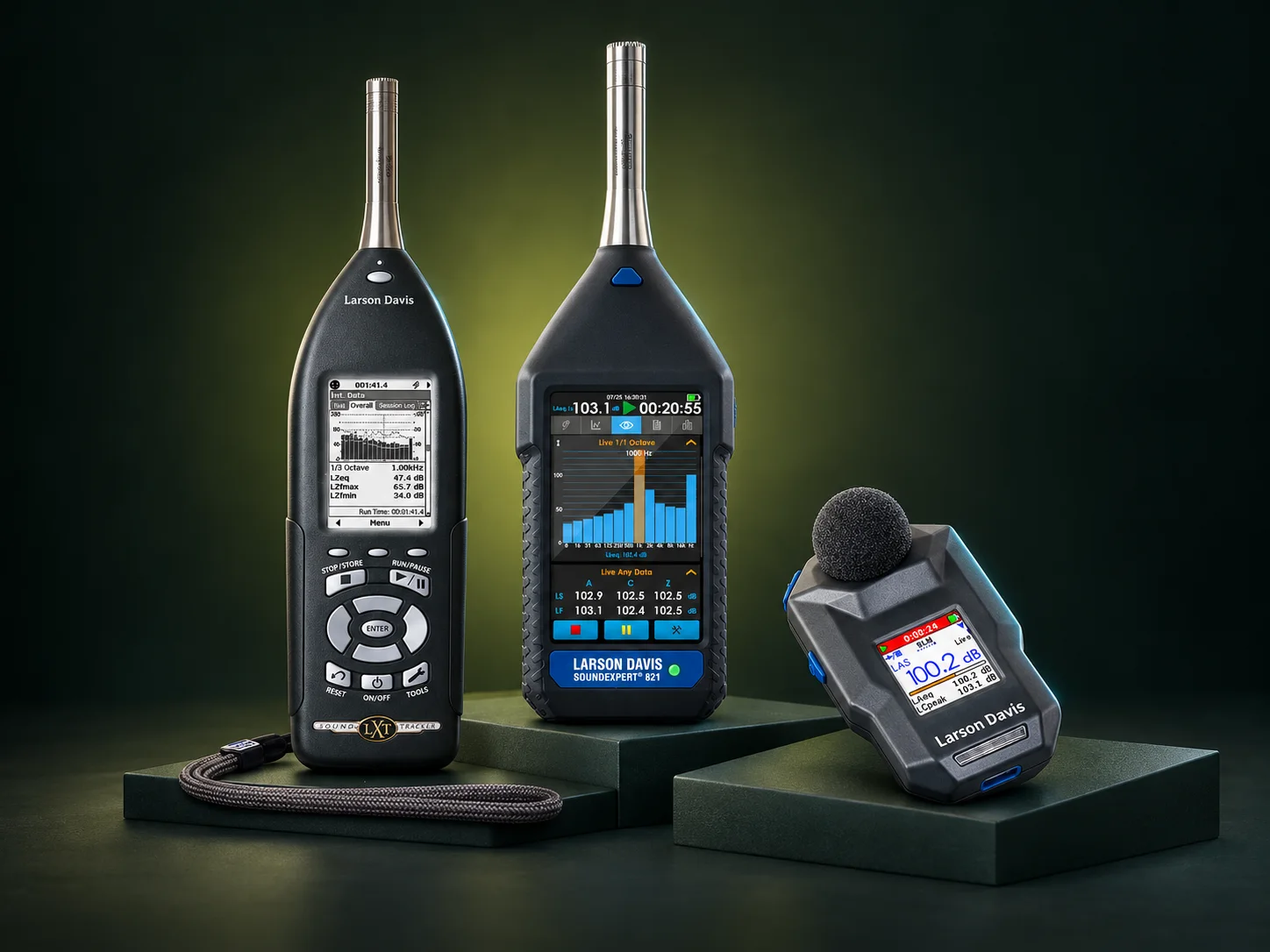 Sonómetros SoundTrack LxT y SoundExpert 821 y dosímetro Spartan 730 de Larson Davis