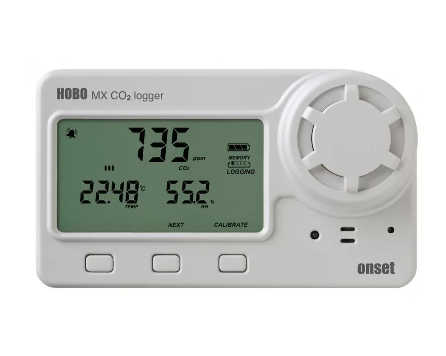Registrador de CO₂, temperatura y humedad relativa MX1102A